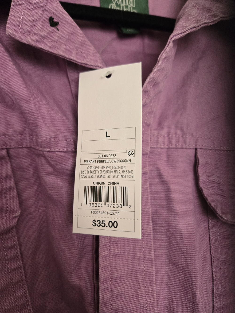 wild fable Lilac Cropped Jean Jacket with Black Collar - Picture 4 of 6